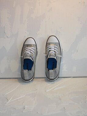 Converse Chuck Taylor Shoreline Glitter Slip-On - Gray/Silver Size 8